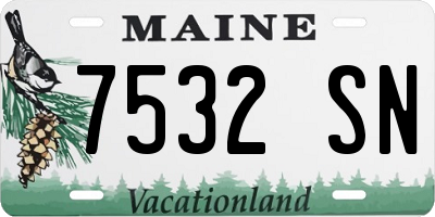 ME license plate 7532SN