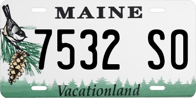 ME license plate 7532SO