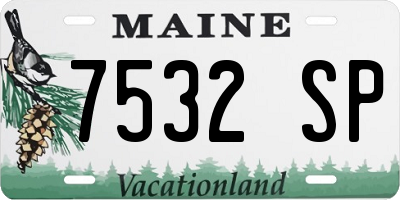 ME license plate 7532SP