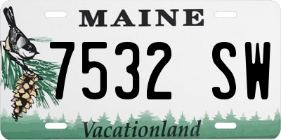 ME license plate 7532SW