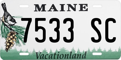ME license plate 7533SC