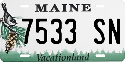 ME license plate 7533SN