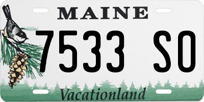 ME license plate 7533SO