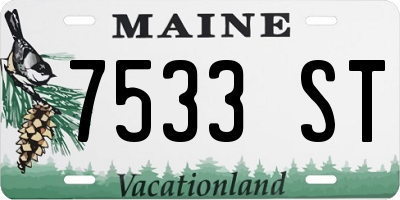 ME license plate 7533ST
