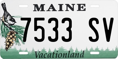 ME license plate 7533SV