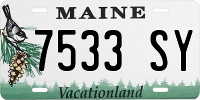 ME license plate 7533SY