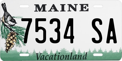 ME license plate 7534SA