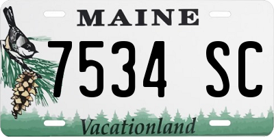 ME license plate 7534SC