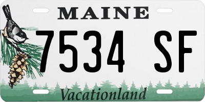 ME license plate 7534SF