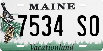 ME license plate 7534SO