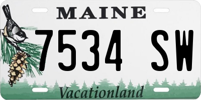 ME license plate 7534SW