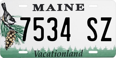 ME license plate 7534SZ