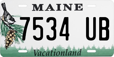 ME license plate 7534UB