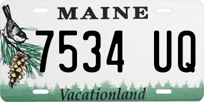 ME license plate 7534UQ