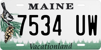 ME license plate 7534UW