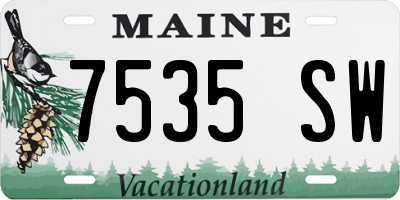 ME license plate 7535SW