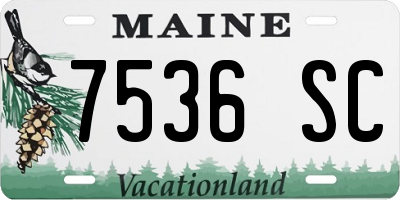 ME license plate 7536SC