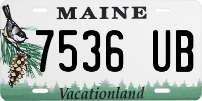 ME license plate 7536UB
