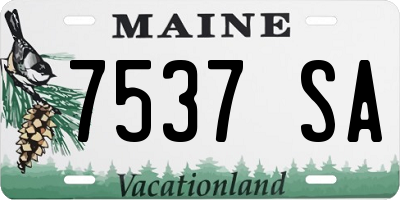 ME license plate 7537SA