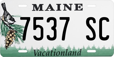 ME license plate 7537SC