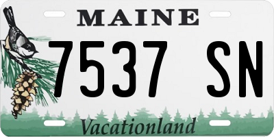 ME license plate 7537SN