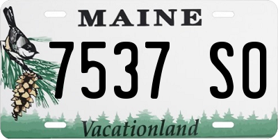 ME license plate 7537SO