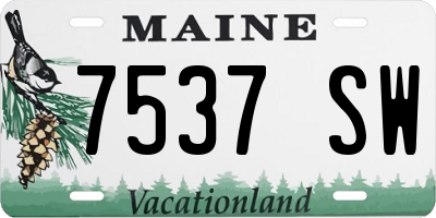 ME license plate 7537SW