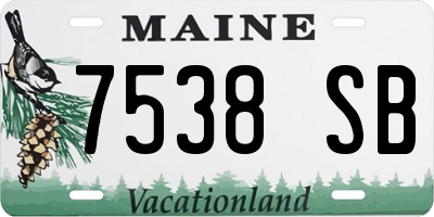 ME license plate 7538SB