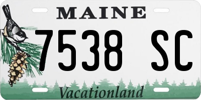 ME license plate 7538SC
