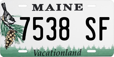 ME license plate 7538SF