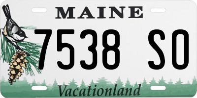 ME license plate 7538SO