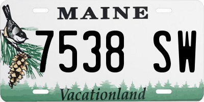 ME license plate 7538SW