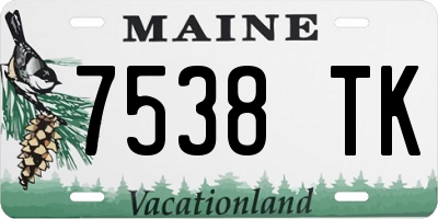 ME license plate 7538TK