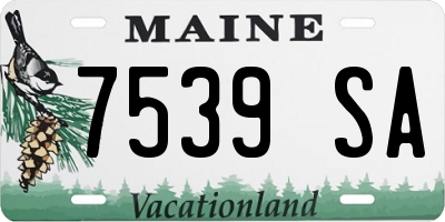 ME license plate 7539SA