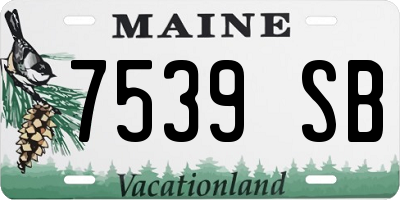 ME license plate 7539SB