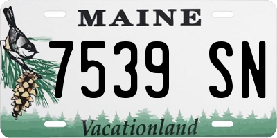ME license plate 7539SN