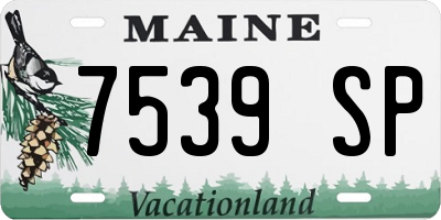 ME license plate 7539SP