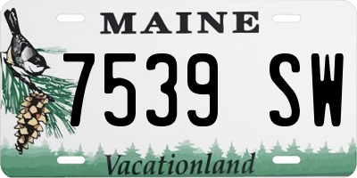 ME license plate 7539SW