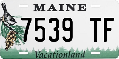 ME license plate 7539TF