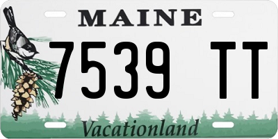 ME license plate 7539TT