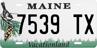 ME license plate 7539TX