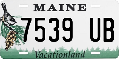 ME license plate 7539UB