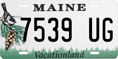 ME license plate 7539UG
