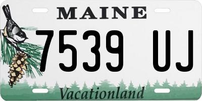ME license plate 7539UJ
