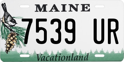 ME license plate 7539UR