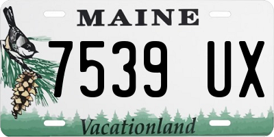 ME license plate 7539UX