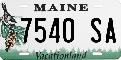 ME license plate 7540SA