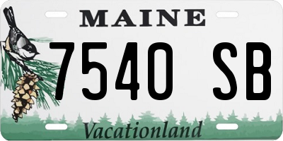 ME license plate 7540SB