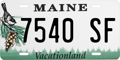 ME license plate 7540SF