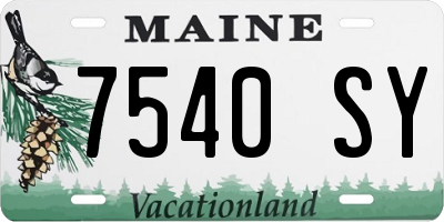 ME license plate 7540SY